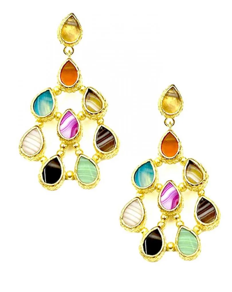 PENDIENTES PARA BODAS EN MULTICOLOR REPLETO DE LAGRIMAS