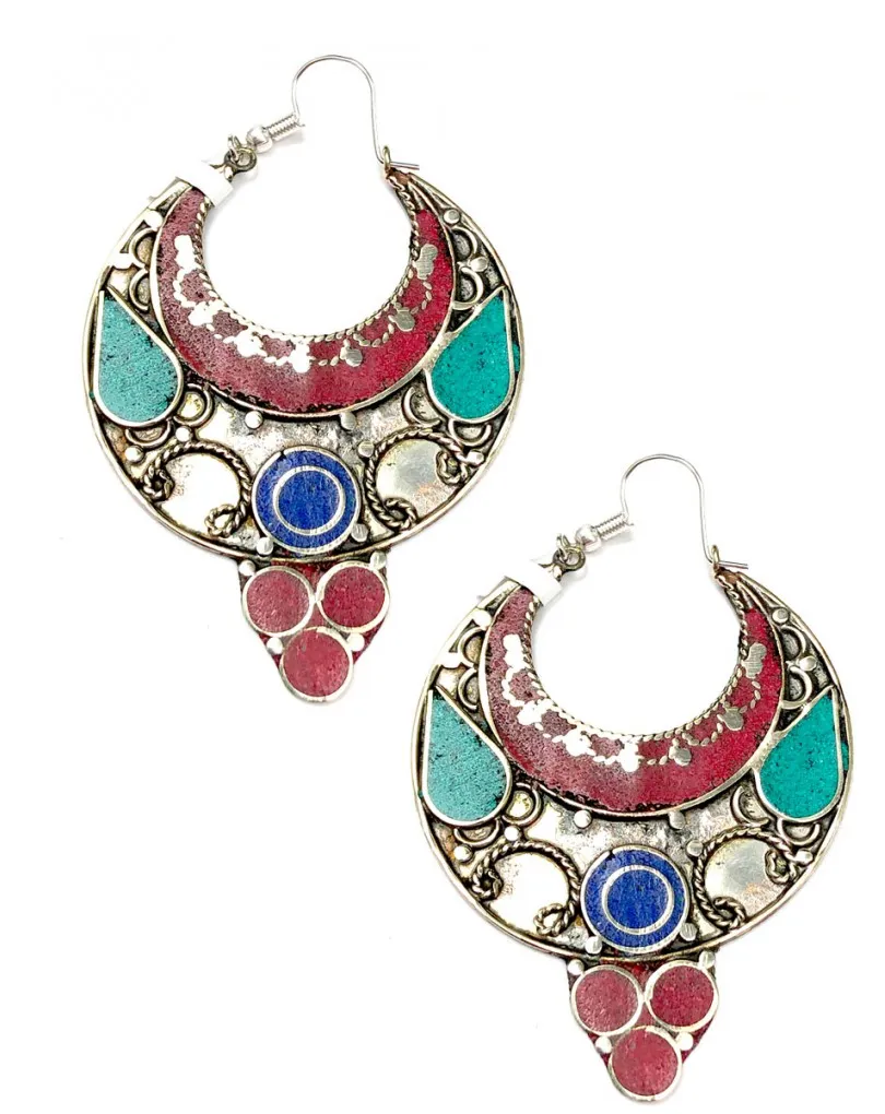 PENDIENTES PARA MUJER ORIGINALES DE VISTOSOS AROS DECORADOS 