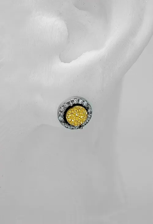 PENDIENTES PLATA GEODA áGATA DRUSA AMARILLA 248_04202
