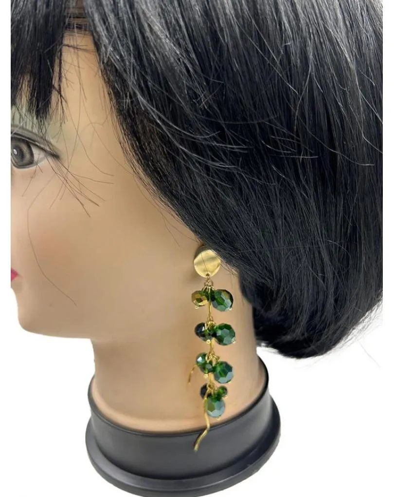 PENDIENTES VERDES LARGOS PERFECTO LOOK DE FIESTA O NOCHE