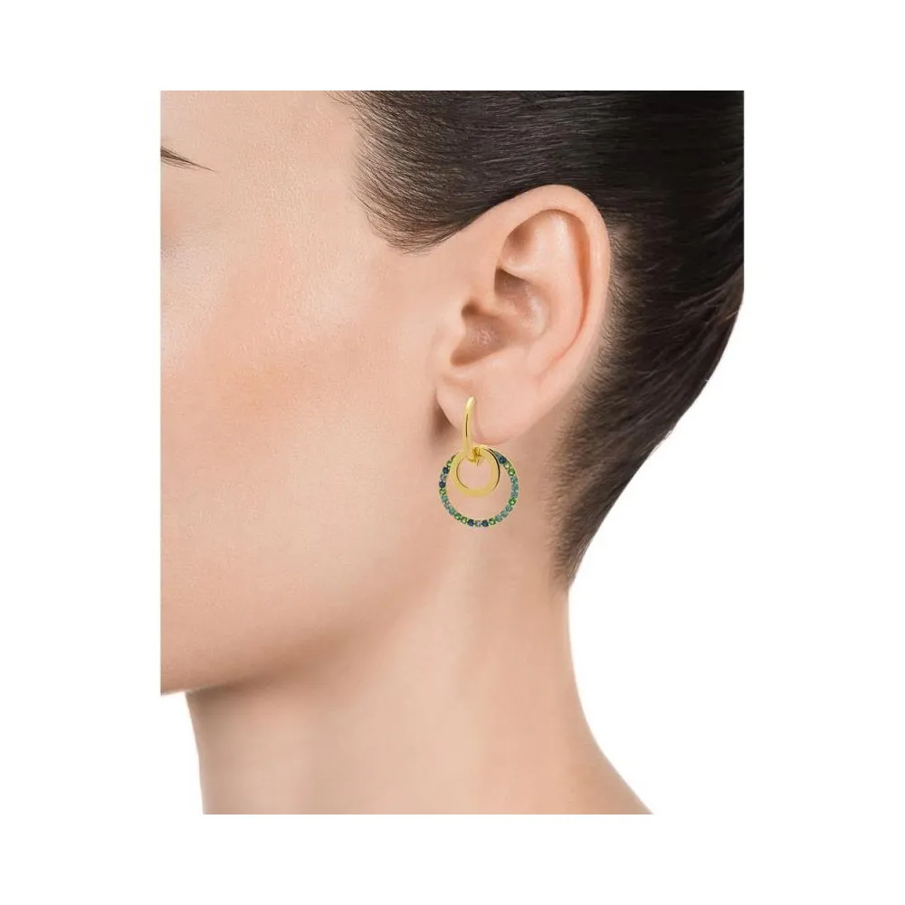 Pendientes Viceroy Jewels de palta de ley dorada con ciconitas verdes para mujer