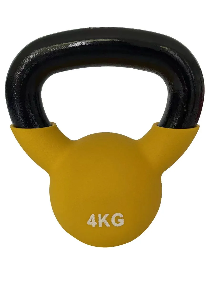 Pesa Rusa Kettlebell Neoprene Blu Fit 4 kg Amarilla