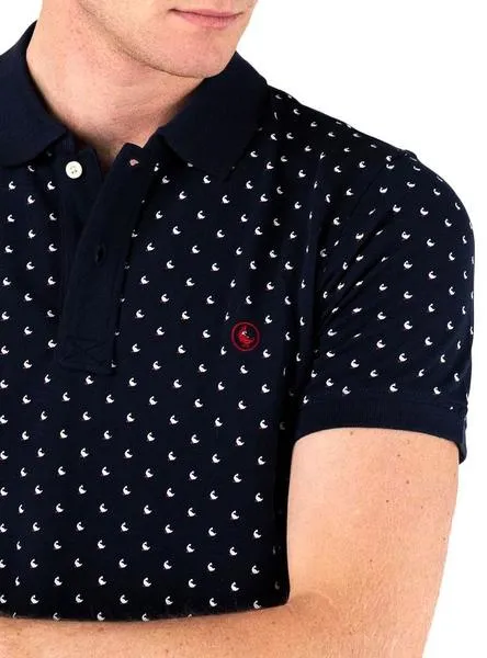 polo el ganso microdibujo azul marino para hombre