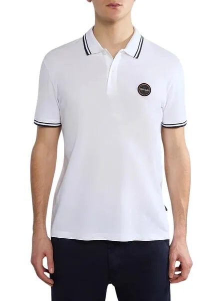 POLO NAPAPIJRI EMACAS BLANCO PARA HOMBRE