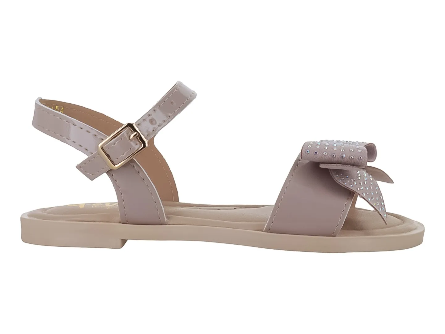 Sandalias 4ever Charol Beige Para Niña