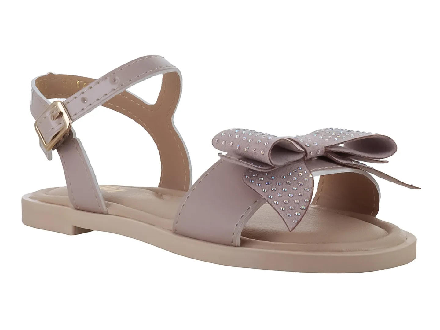 Sandalias 4ever Charol Beige Para Niña