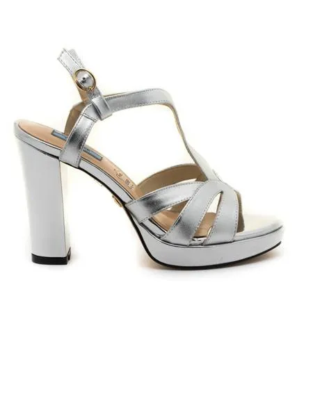 sandalias chiller 19075 de piel plata para mujer