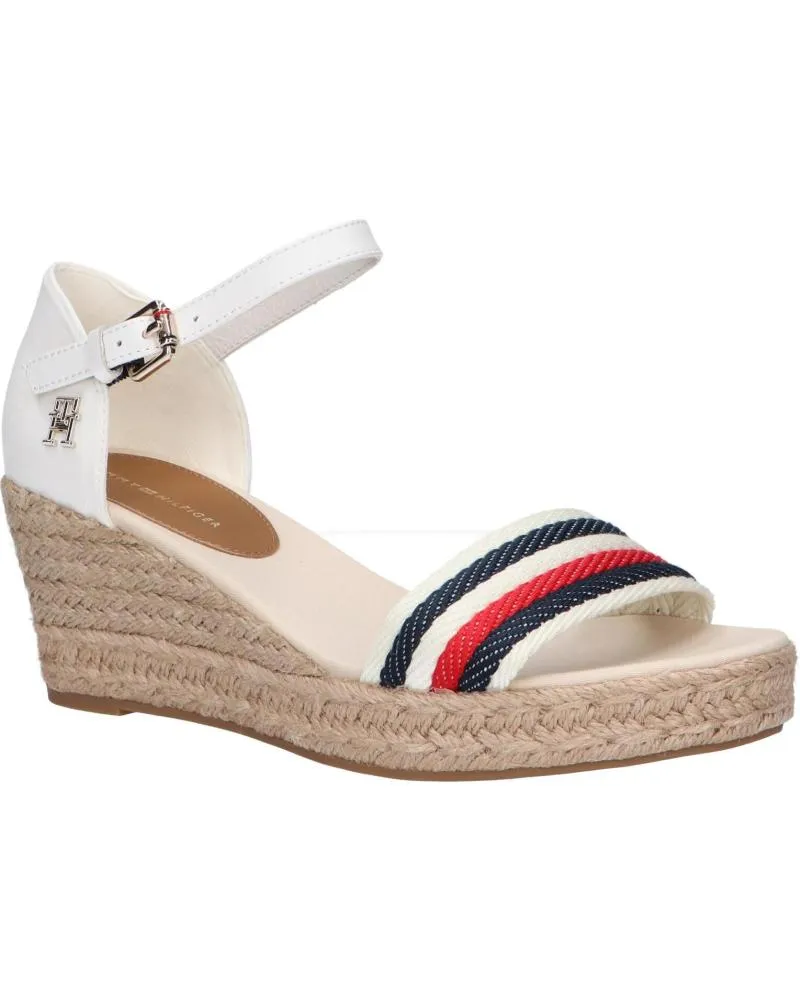 Sandalias de Mujer TOMMY HILFIGER FW0FW07078 MID WEDGE CORPORATE YBL ECRU