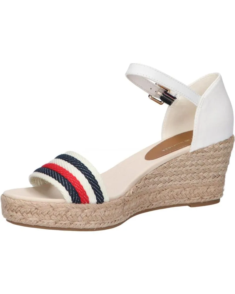 Sandalias de Mujer TOMMY HILFIGER FW0FW07078 MID WEDGE CORPORATE YBL ECRU