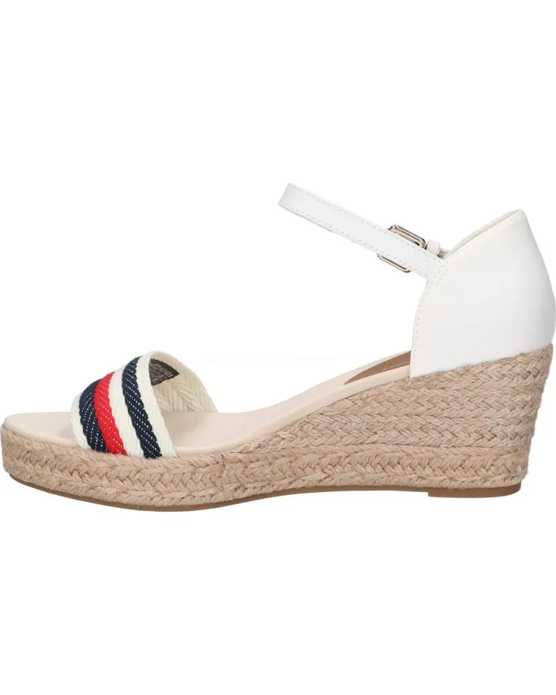 Sandalias de Mujer TOMMY HILFIGER FW0FW07078 MID WEDGE CORPORATE YBL ECRU