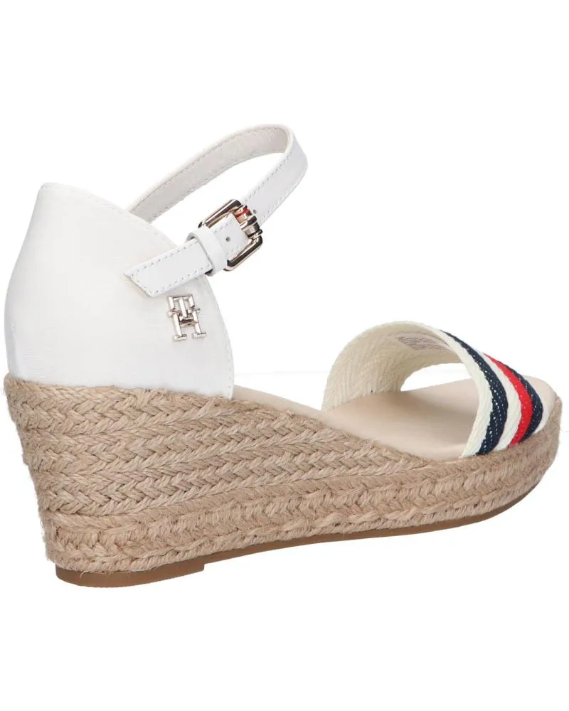 Sandalias de Mujer TOMMY HILFIGER FW0FW07078 MID WEDGE CORPORATE YBL ECRU