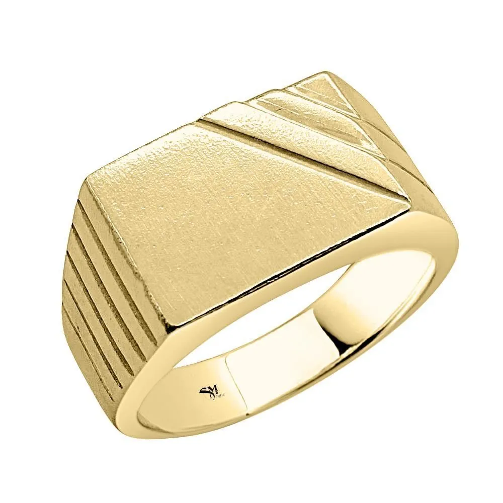 Sello de oro de 18 kilates con frontal de 17x11,8 mm y superficie para grabar