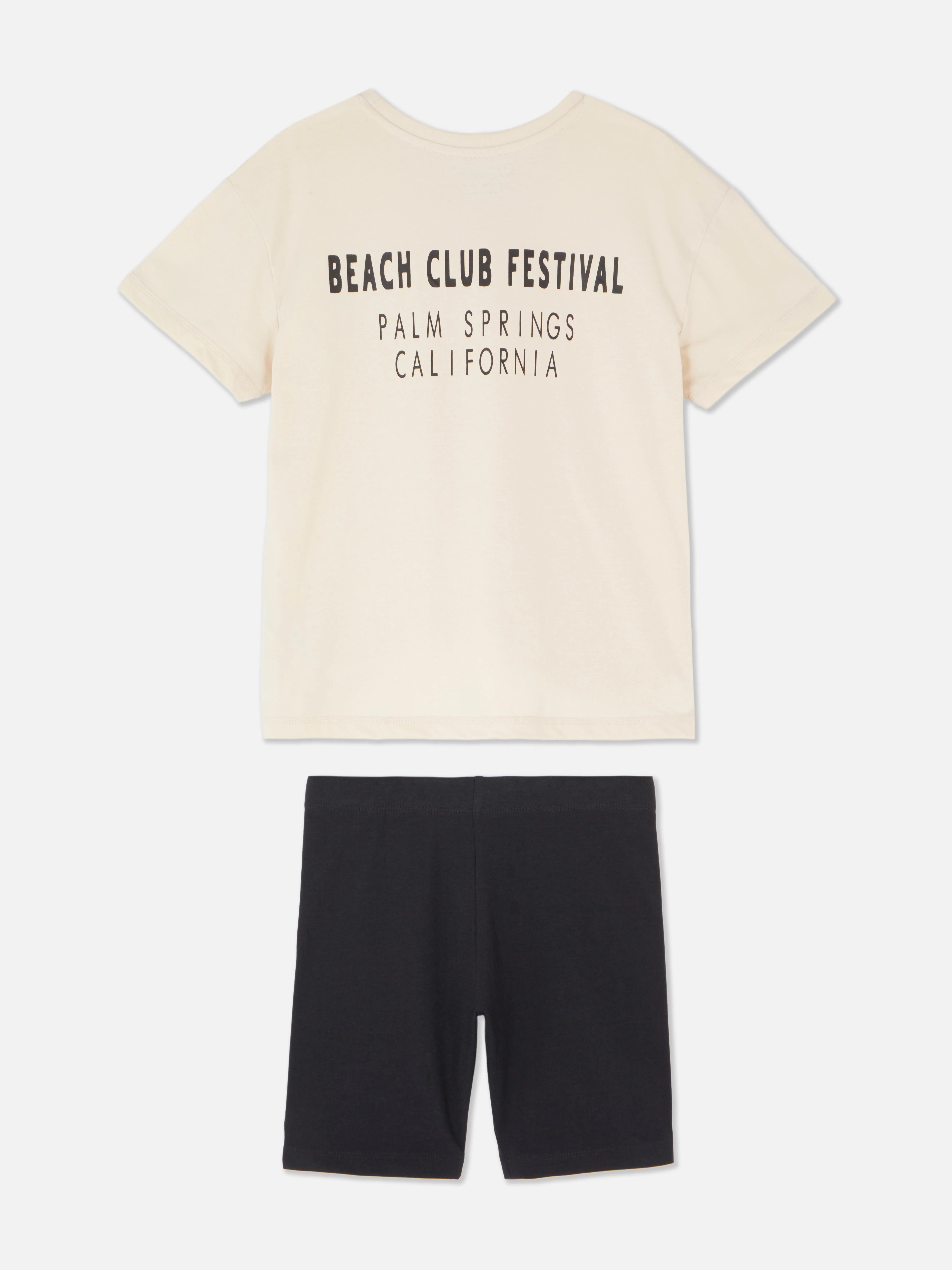 Set de pantalones cortos y camiseta con palmeras