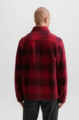 Sobrecamisa oversize fit de franela de algodón a cuadros