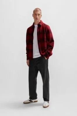 Sobrecamisa oversize fit de franela de algodón a cuadros
