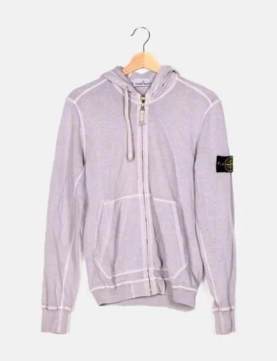 STONE ISLAND Sudadera lila con capucha