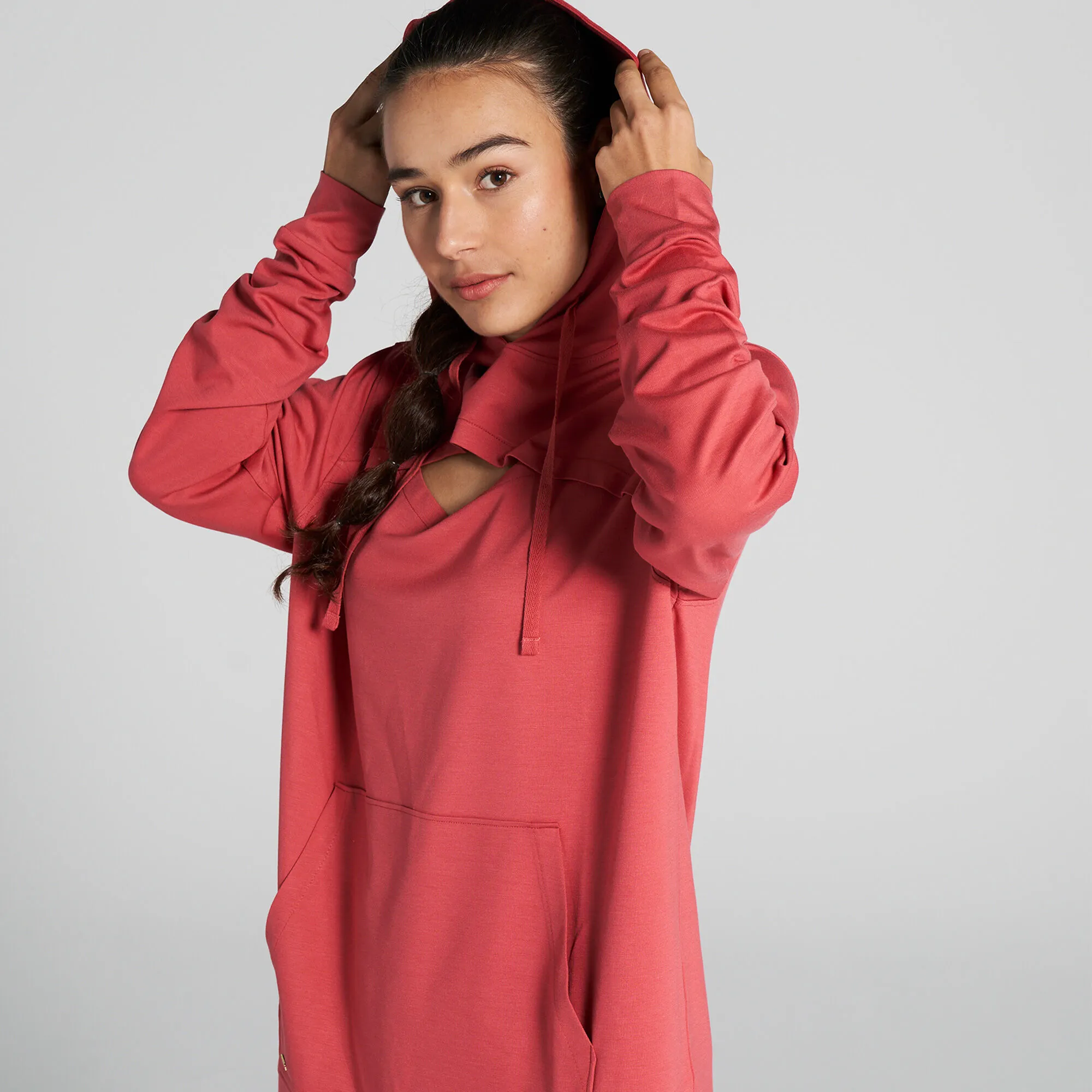 Sudadera con capucha mujer Breath rojo