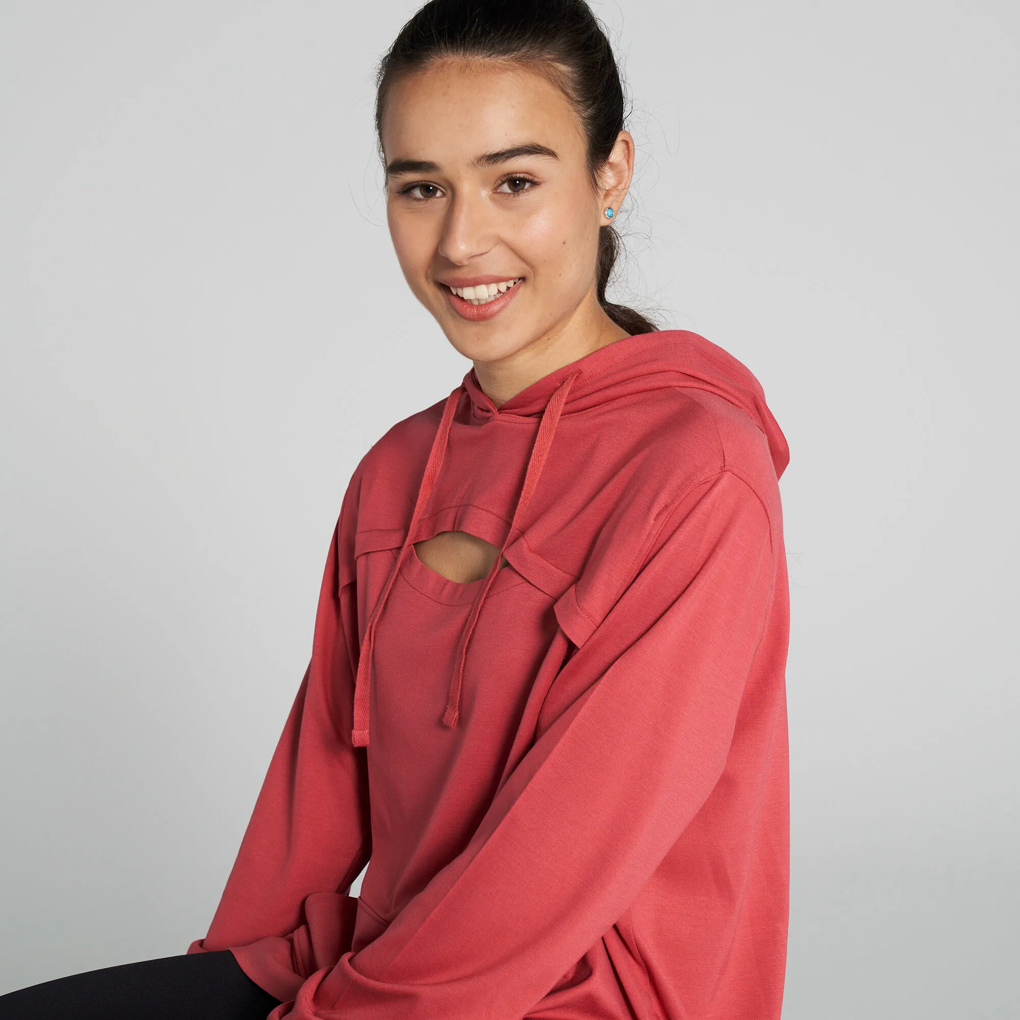Sudadera con capucha mujer Breath rojo
