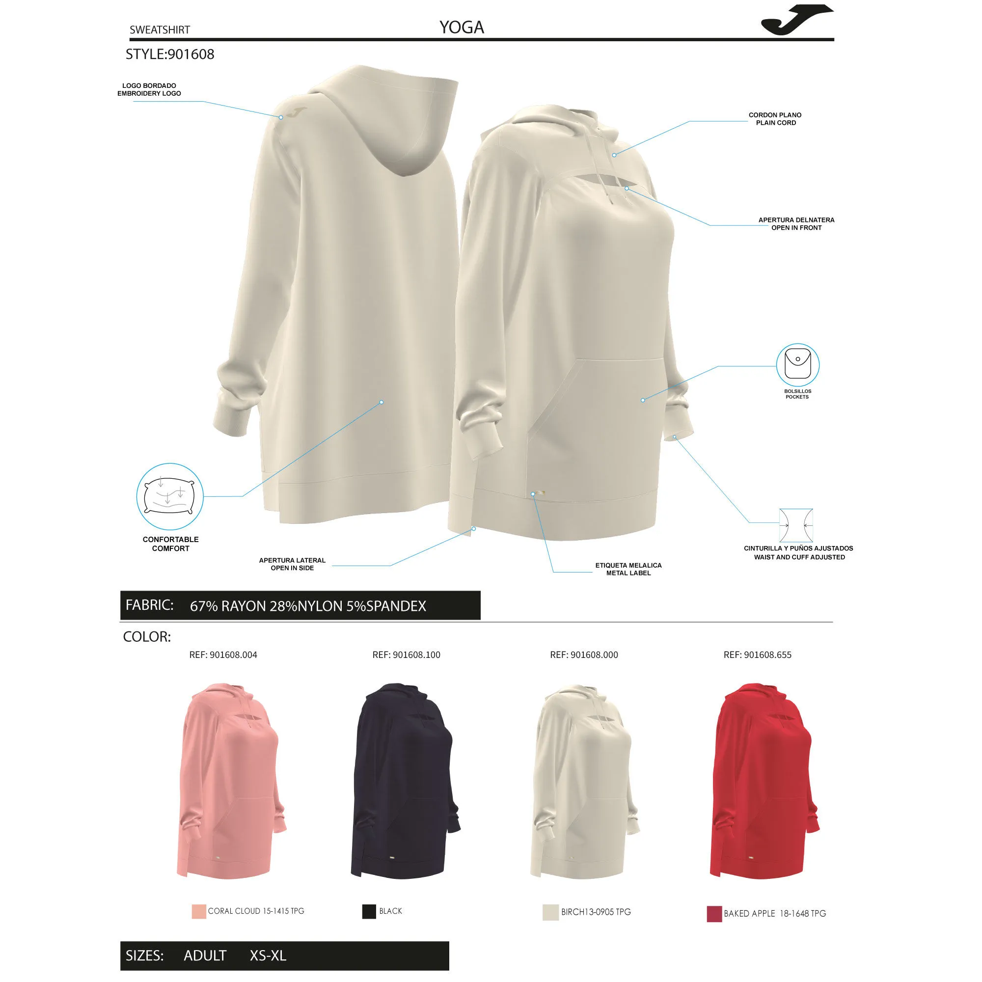 Sudadera con capucha mujer Breath rosa