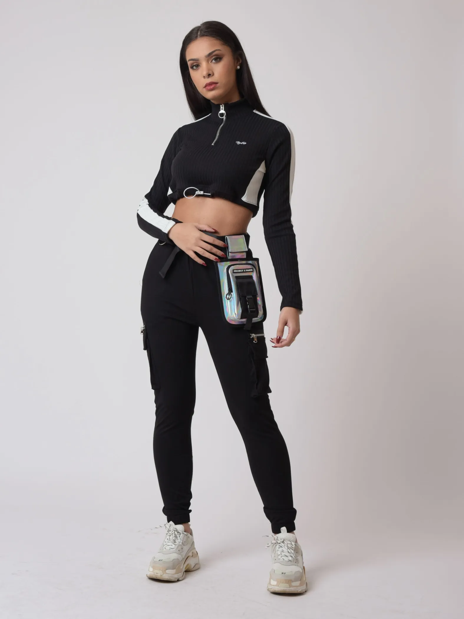 Sudadera de corte elástico