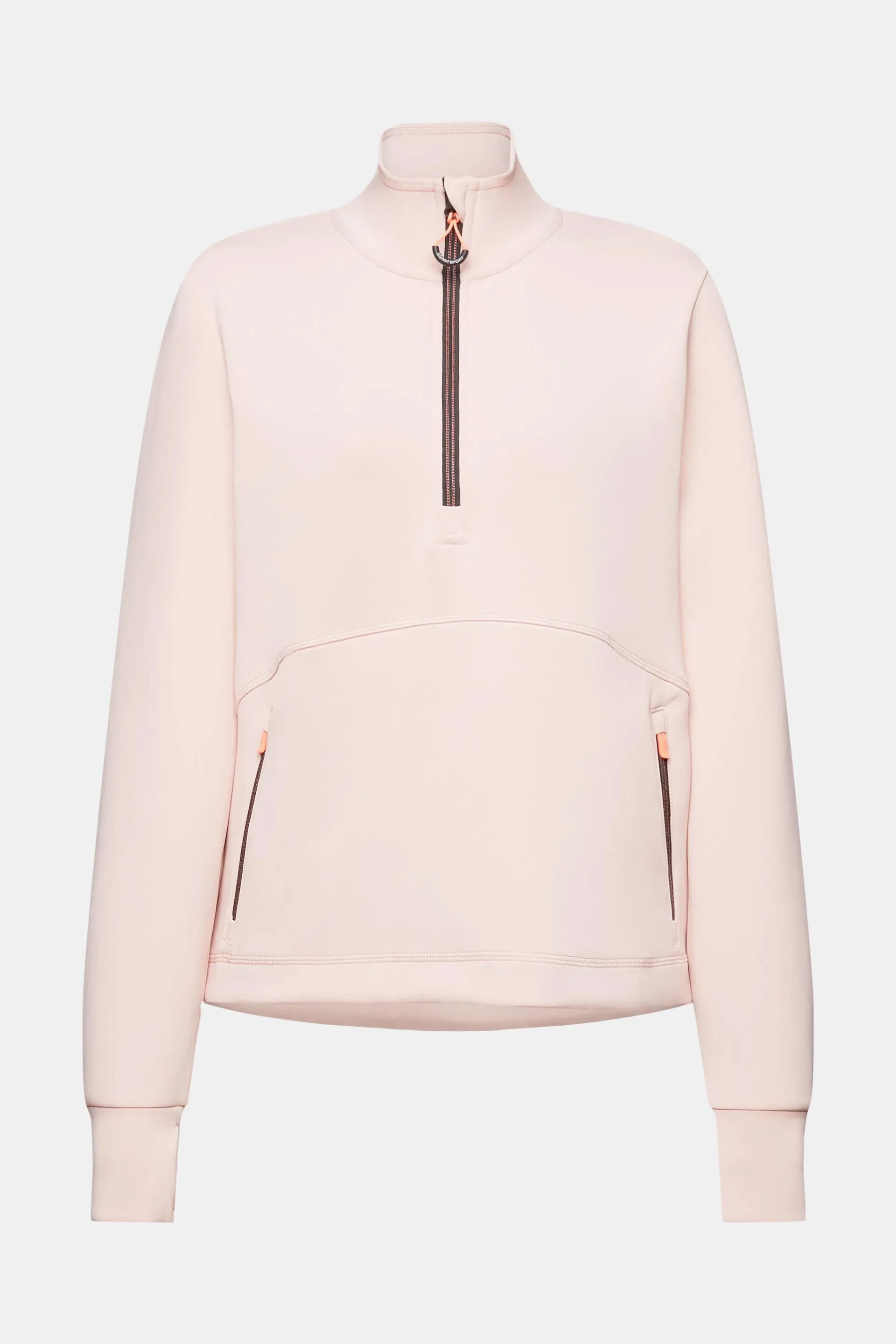 Sudadera deportiva con cremallera hasta el centro del pecho