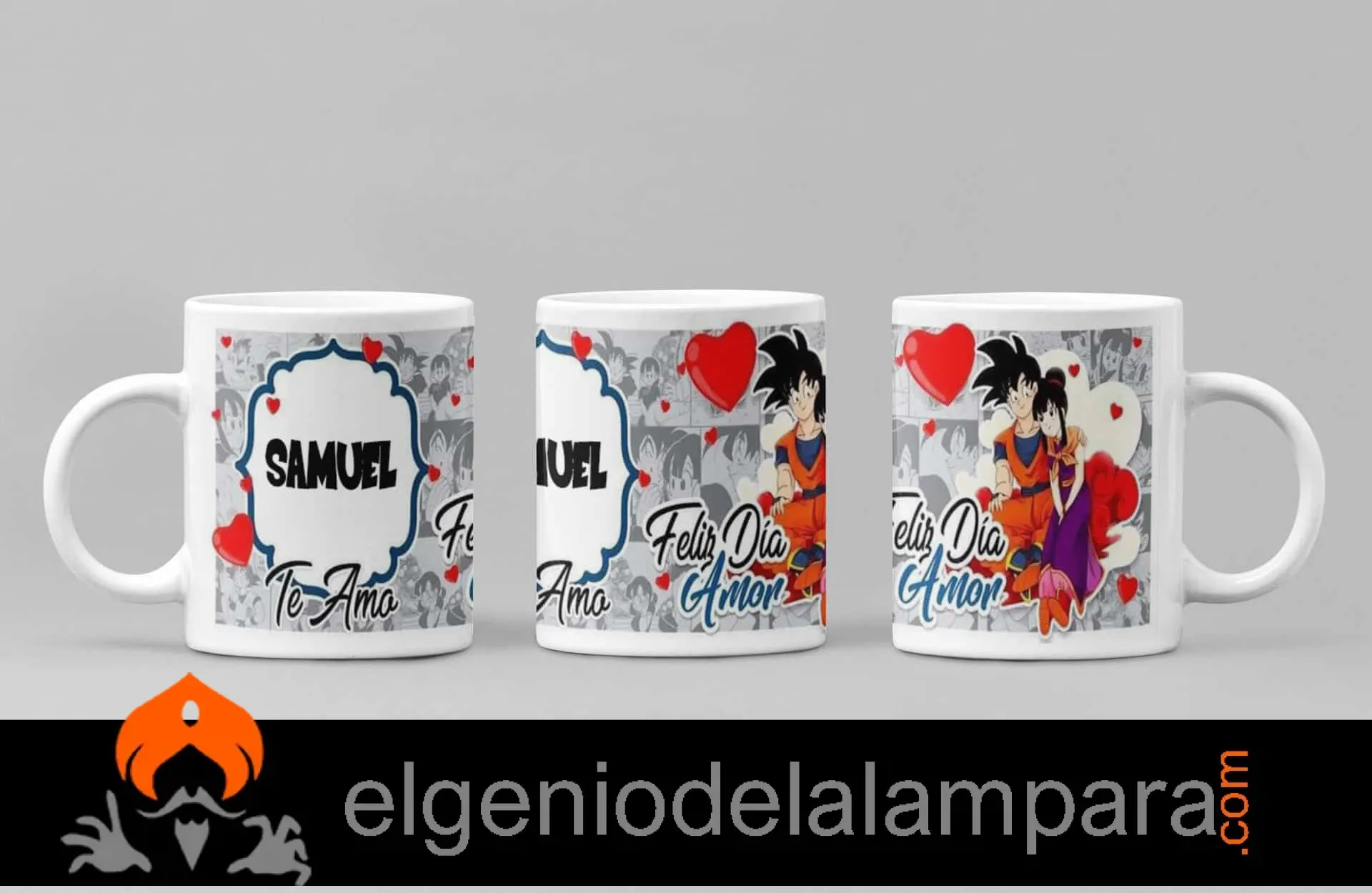 Taza San Valentín Dragon Ball personalizada con su nombre
