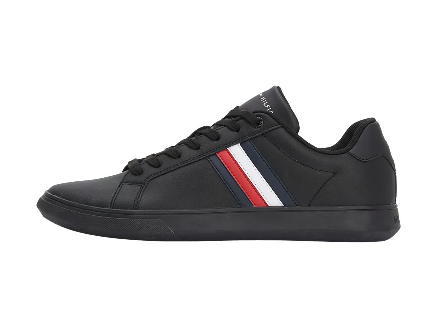Tenis Tommy Hilfiger Corporate Cupleather Stripes Negro Para Hombre