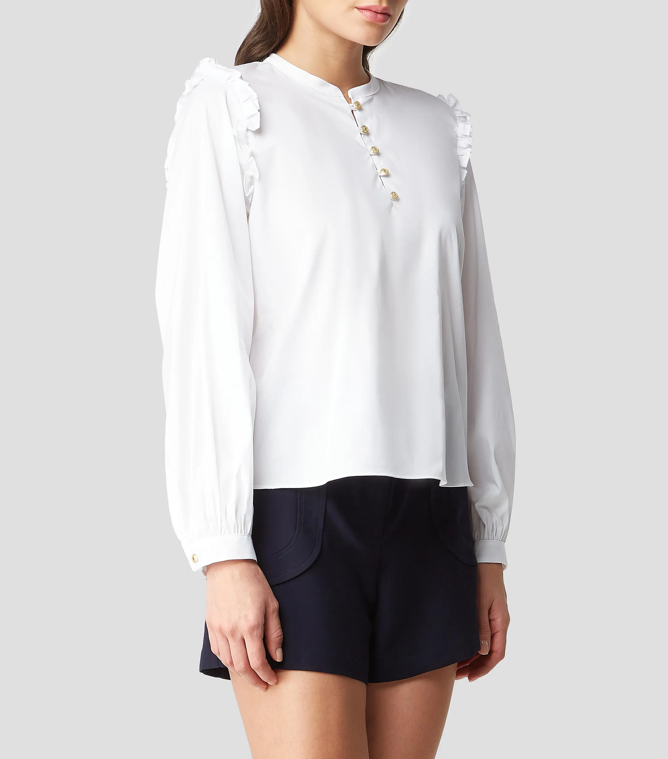 Tommy Hilfiger Blusa con volantes manga larga Mujer