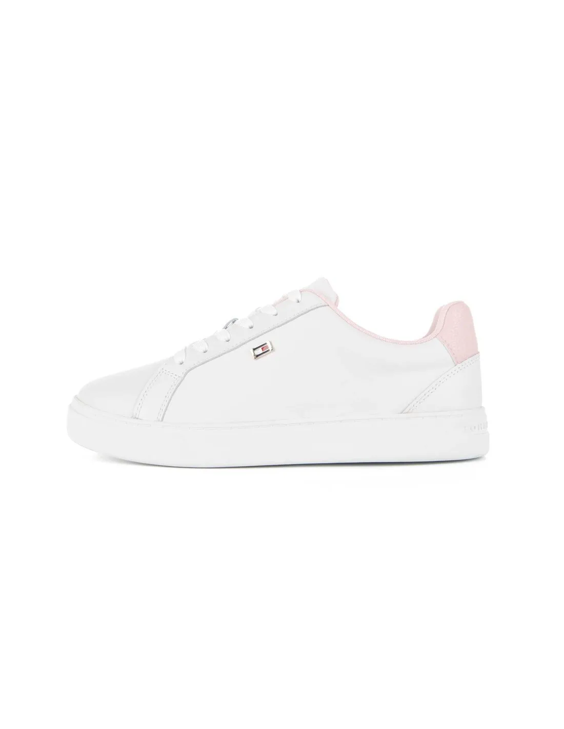 TOMMY HILFIGER  ZAPATILLAS BLANCO Y ROSA FLAG COURT FW0FW08072 MUJER