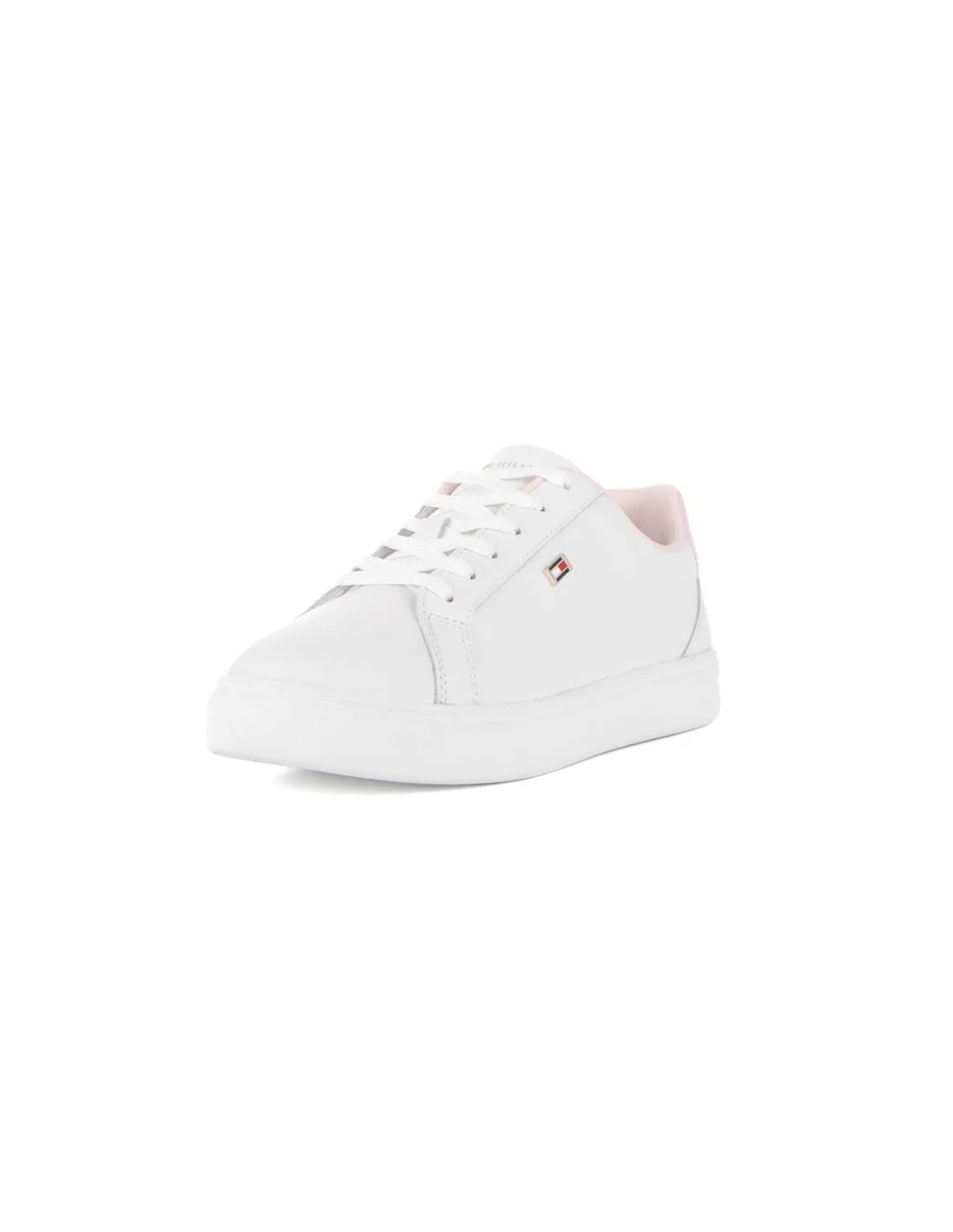 TOMMY HILFIGER  ZAPATILLAS BLANCO Y ROSA FLAG COURT FW0FW08072 MUJER