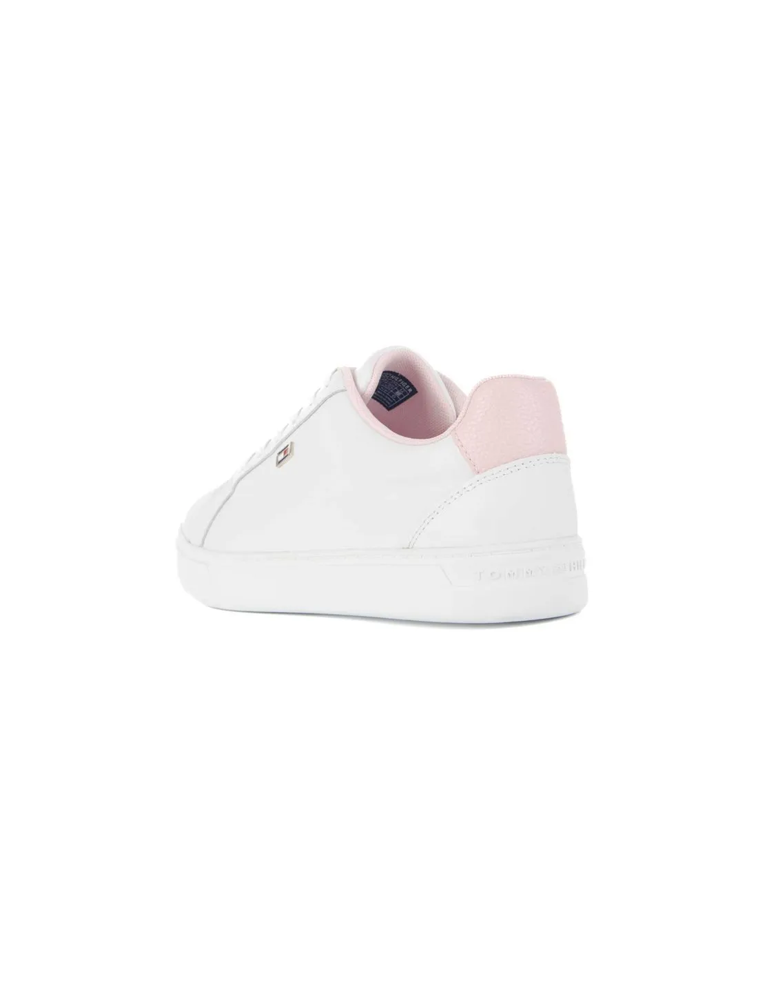 TOMMY HILFIGER  ZAPATILLAS BLANCO Y ROSA FLAG COURT FW0FW08072 MUJER