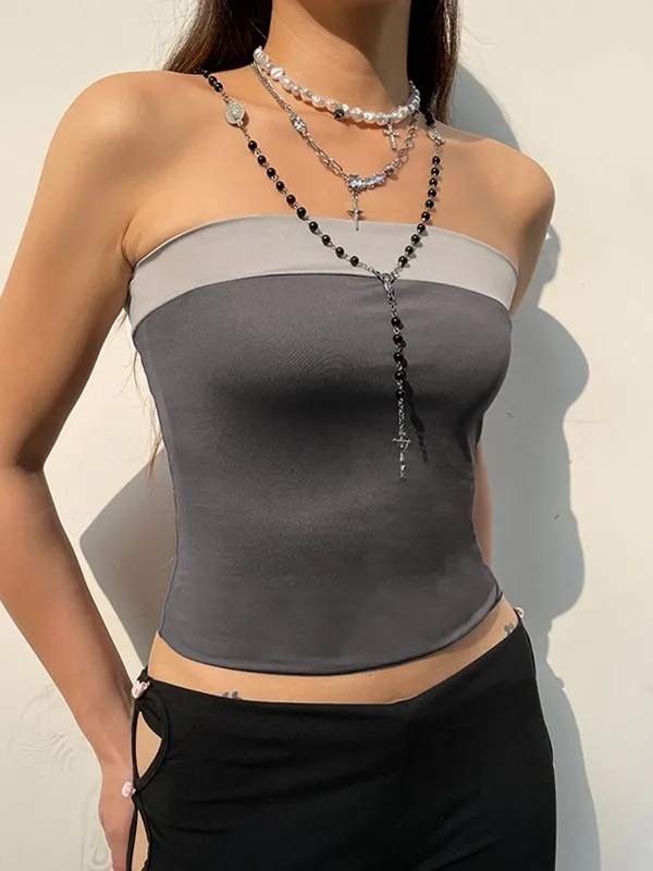 Top bandeau ajustado con bloques de color