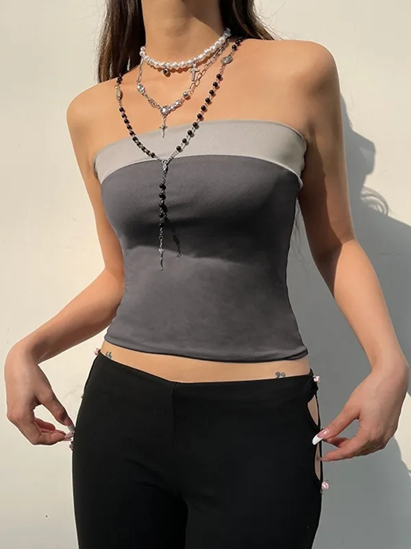 Top bandeau ajustado con bloques de color