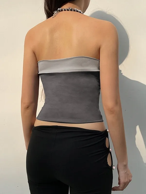 Top bandeau ajustado con bloques de color