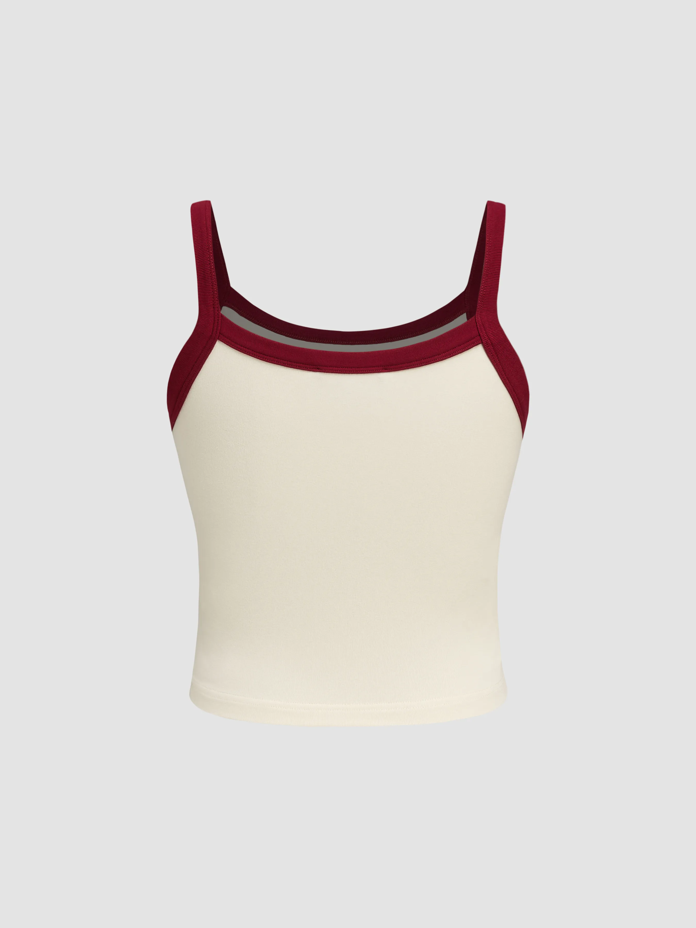 Top de tirantes con gráfico de cereza y cuello redondo