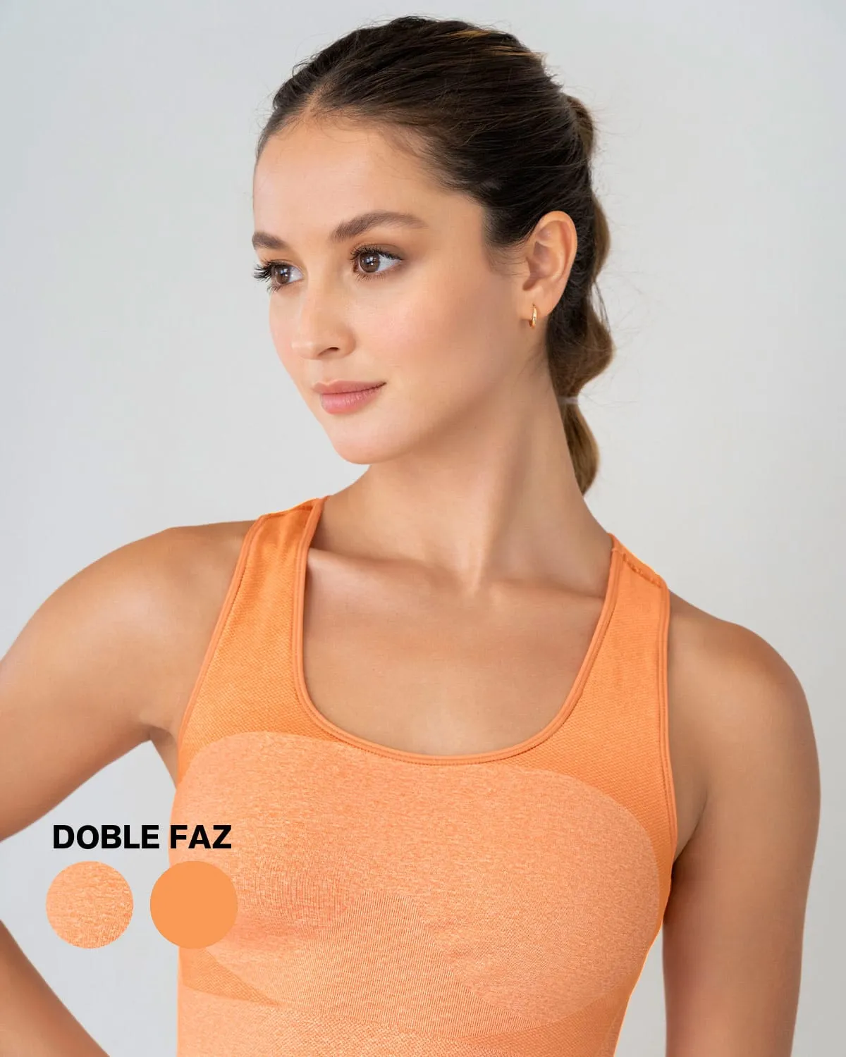Top sin costuras doble faz con soporte medio de busto