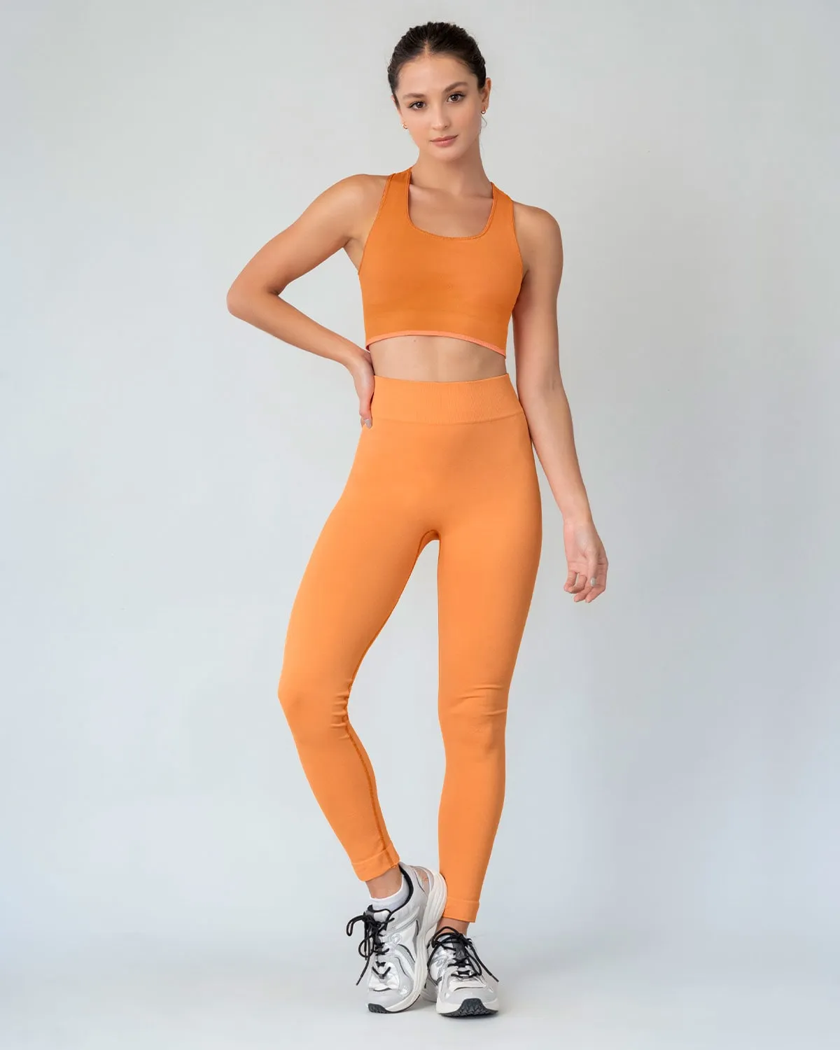 Top sin costuras doble faz con soporte medio de busto