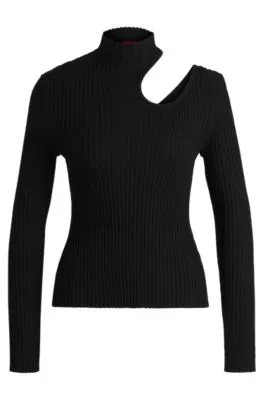 Top sin mangas con cuello medio y detalles con aberturas
