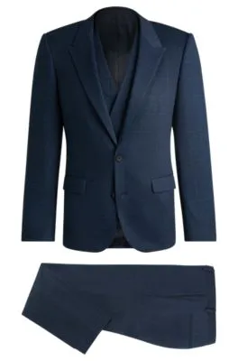 Traje con chaleco slim fit de punto a cuadros