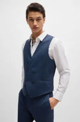 Traje con chaleco slim fit de punto a cuadros