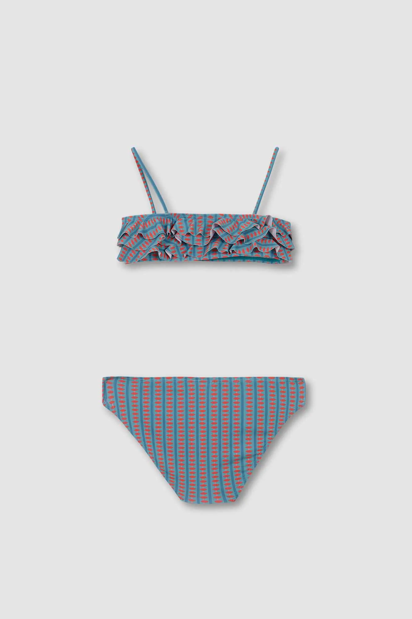 Traje De Baño Estampado Retro Verde