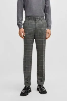 Traje slim fit en lana elástica a cuadros