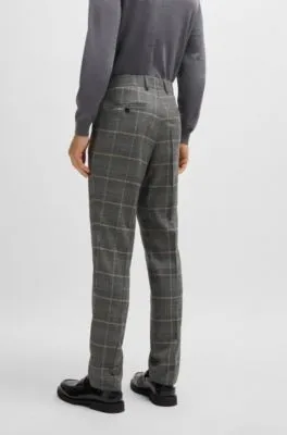 Traje slim fit en lana elástica a cuadros