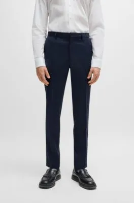 Traje slim fit en lana virgen elástica a cuadros