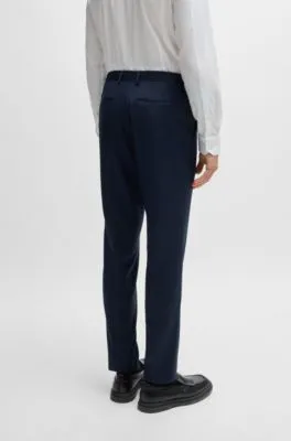 Traje slim fit en lana virgen elástica a cuadros