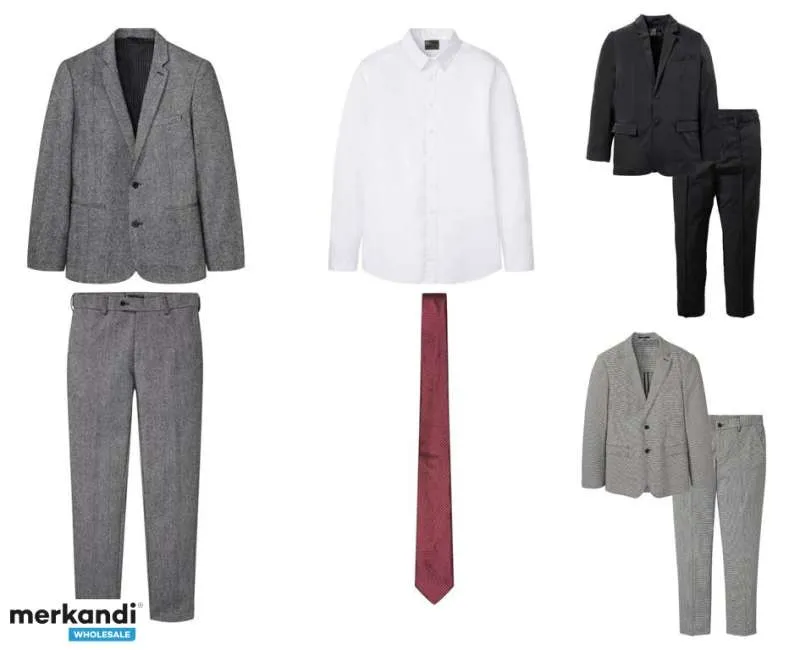 Trajes de hombre Liquidación Traje de negocios Juego de 2 Juego de 4 Blazer Pantalones Camisa Mezcla de corbata