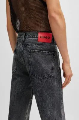 Vaqueros regular fit de tiro medio en denim gris