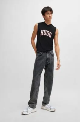 Vaqueros regular fit de tiro medio en denim gris