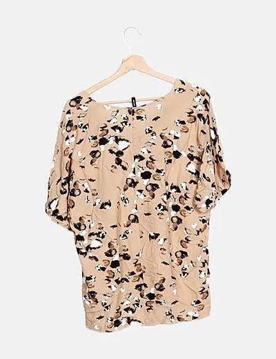 Vero Moda Blusa beige estampado combinado