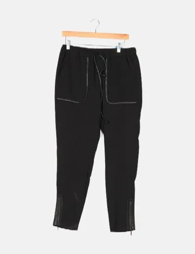 Vero Moda Pantalón negro fluido